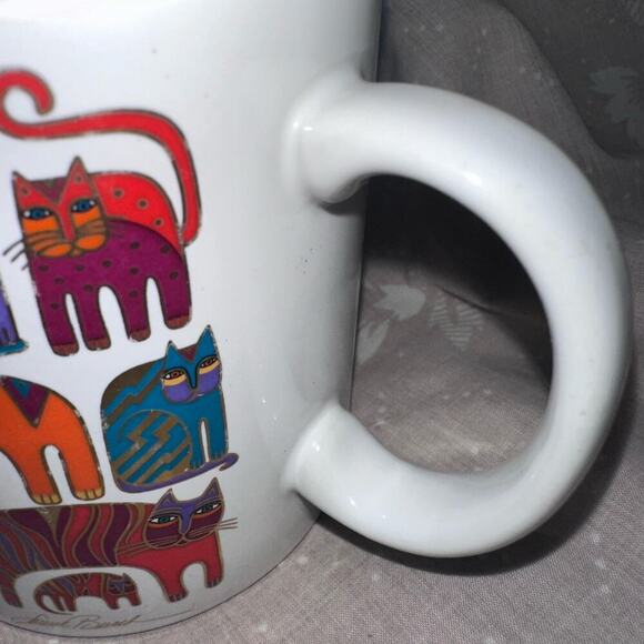 Vintage Laurel Burch Fantastic Felines 1988 Cat Coffee Mug Tea Cup Japan Retro - Picture 4 of 6